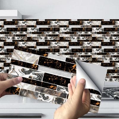 96-Piece Modern Marble Wall Sticker Set