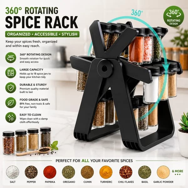 18 Jar Rotating Spice Rack